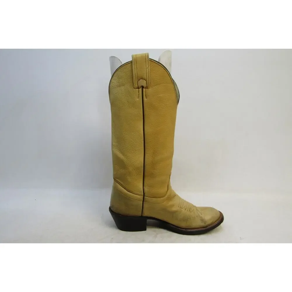 USA Olathe Mens Size 8 D Tan Leather Cowboy Western Boots